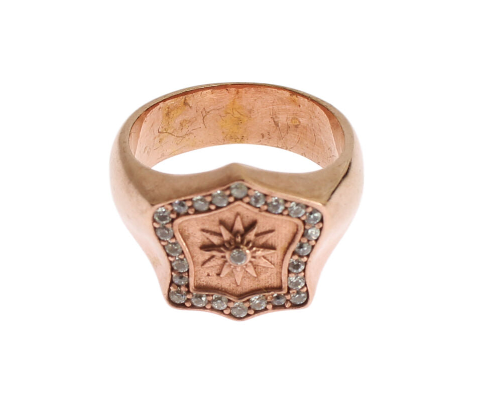 Nialaya Pink Gold 925 Silver Authentic Clear Ring -   -  Nialaya.