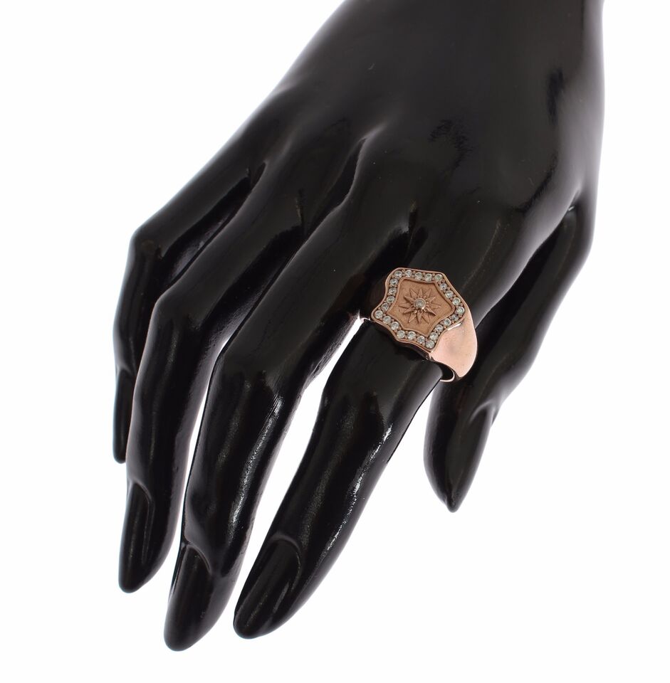 Nialaya Pink Gold 925 Silver Authentic Clear Ring -   -  Nialaya.