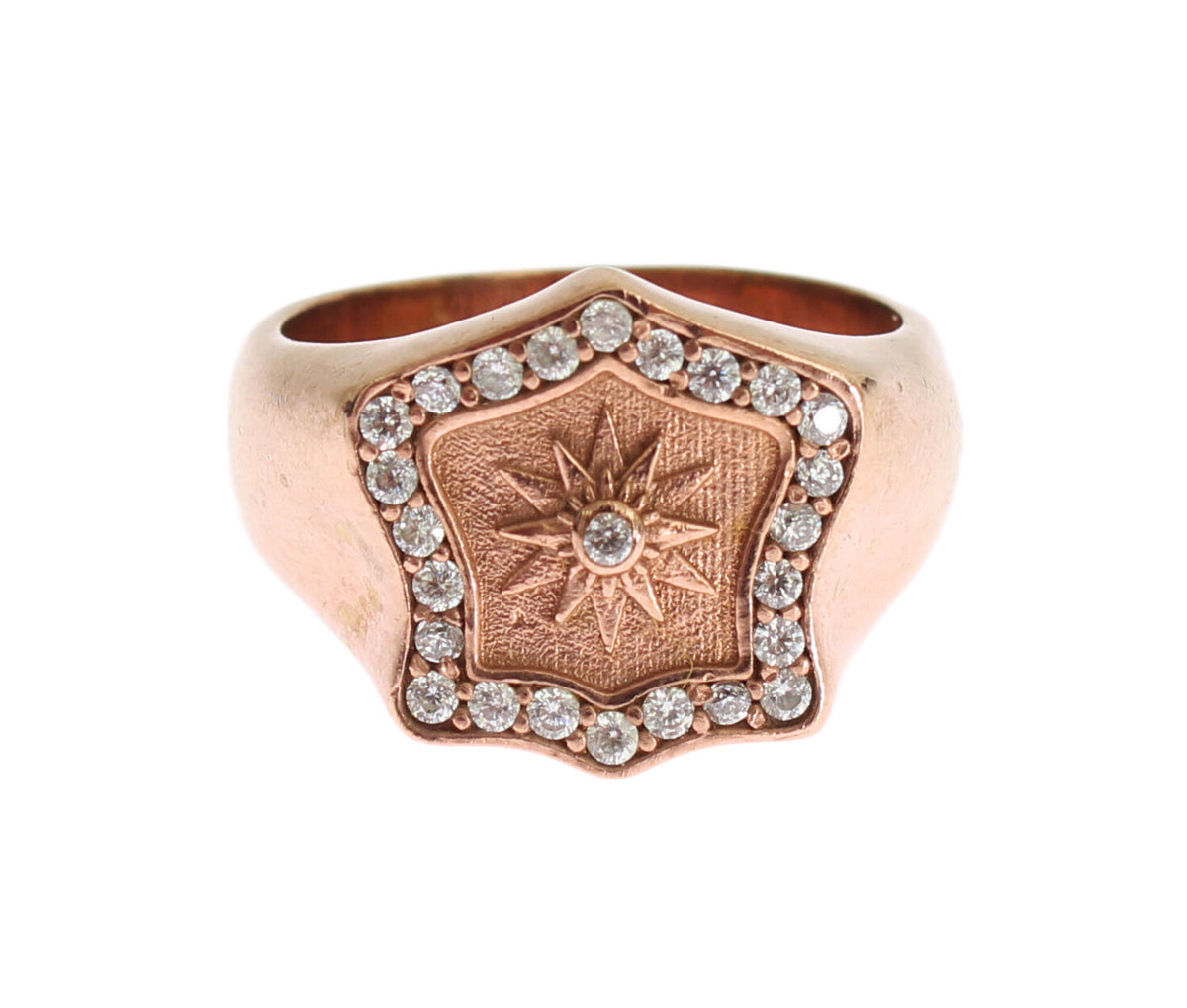 Nialaya Pink Gold 925 Silver Authentic Clear Ring -   -  Nialaya.