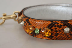 Dolce & Gabbana Orange Crystals Leather Bag Accessory Shoulder Strap -   -  Dolce & Gabbana.