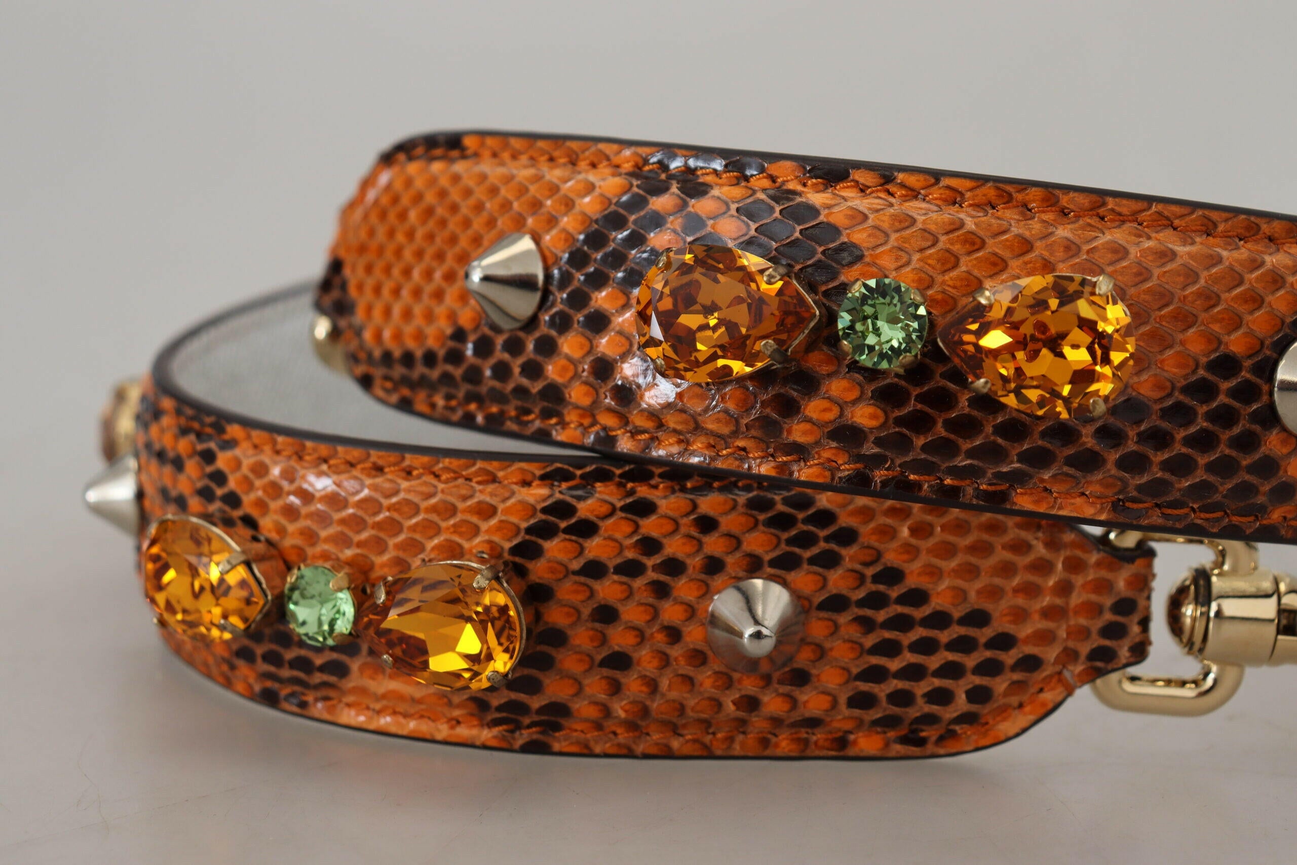 Dolce & Gabbana Orange Crystals Leather Bag Accessory Shoulder Strap -   -  Dolce & Gabbana.