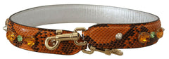 Dolce & Gabbana Orange Crystals Leather Bag Accessory Shoulder Strap -   -  Dolce & Gabbana.