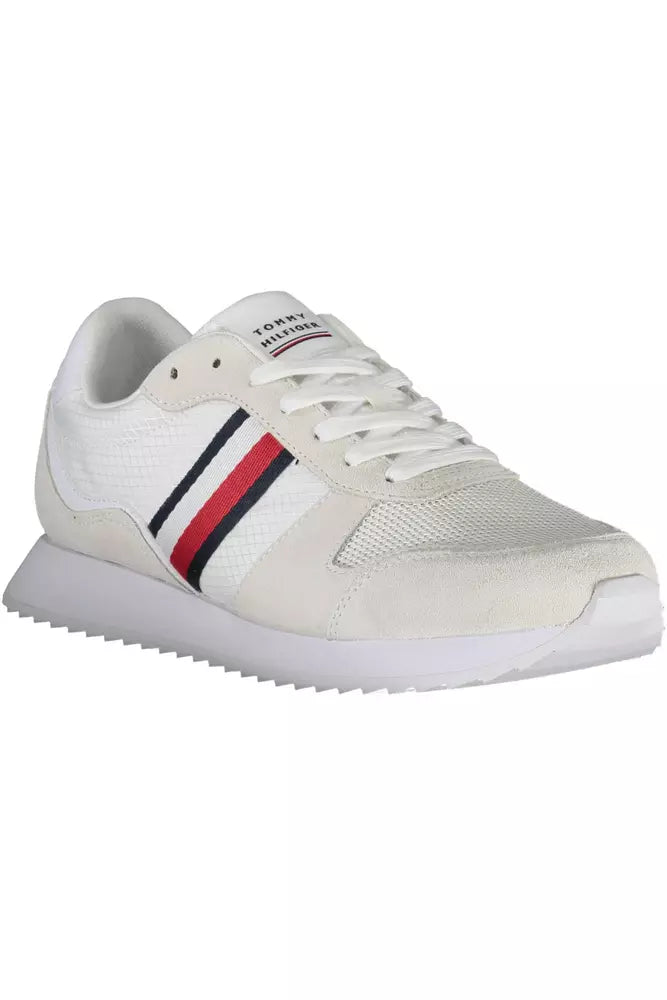 Tommy Hilfiger Eco-Conscious White Sneakers With Logo Accent -   -  Tommy Hilfiger.