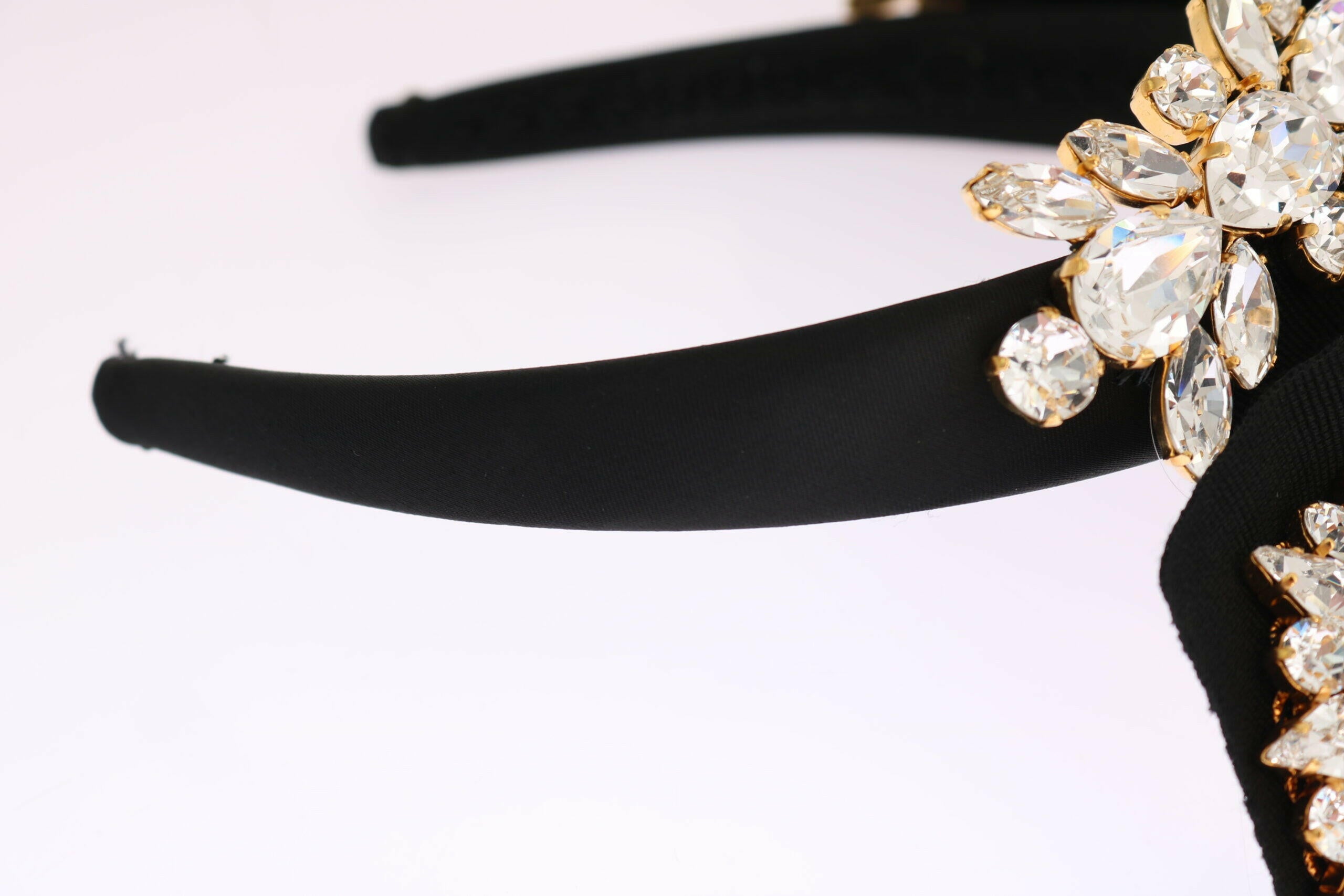 Dolce & Gabbana Black Crystal White Hair Parrucchiera Headband Diadem -   -  Dolce & Gabbana.