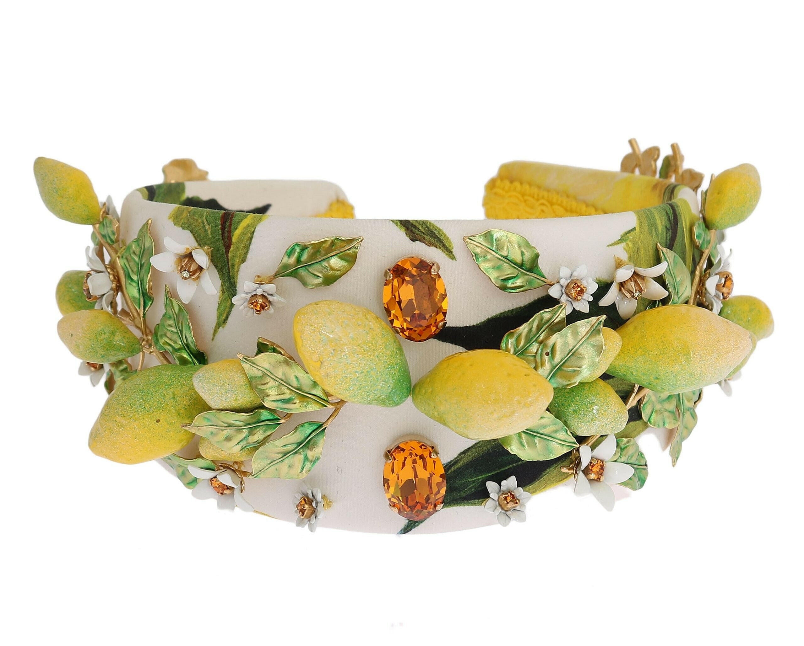 Dolce & Gabbana Yellow Lemons Sicily Crystal Diadem Tiara Headband -   -  Dolce & Gabbana.