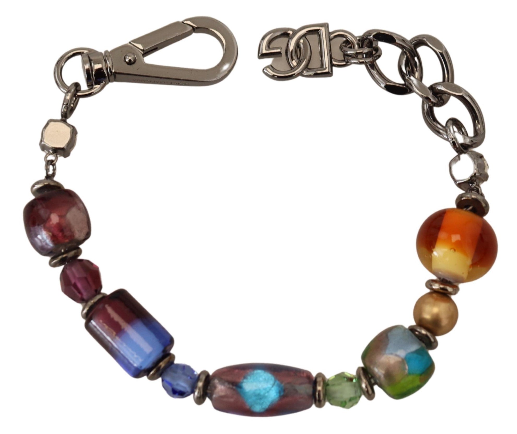 Dolce & Gabbana multicolor Silver Chain Brass Beaded Lobster Clasp Bracelet -   -  Dolce & Gabbana.