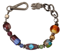 Dolce & Gabbana multicolor Silver Chain Brass Beaded Lobster Clasp Bracelet -   -  Dolce & Gabbana.