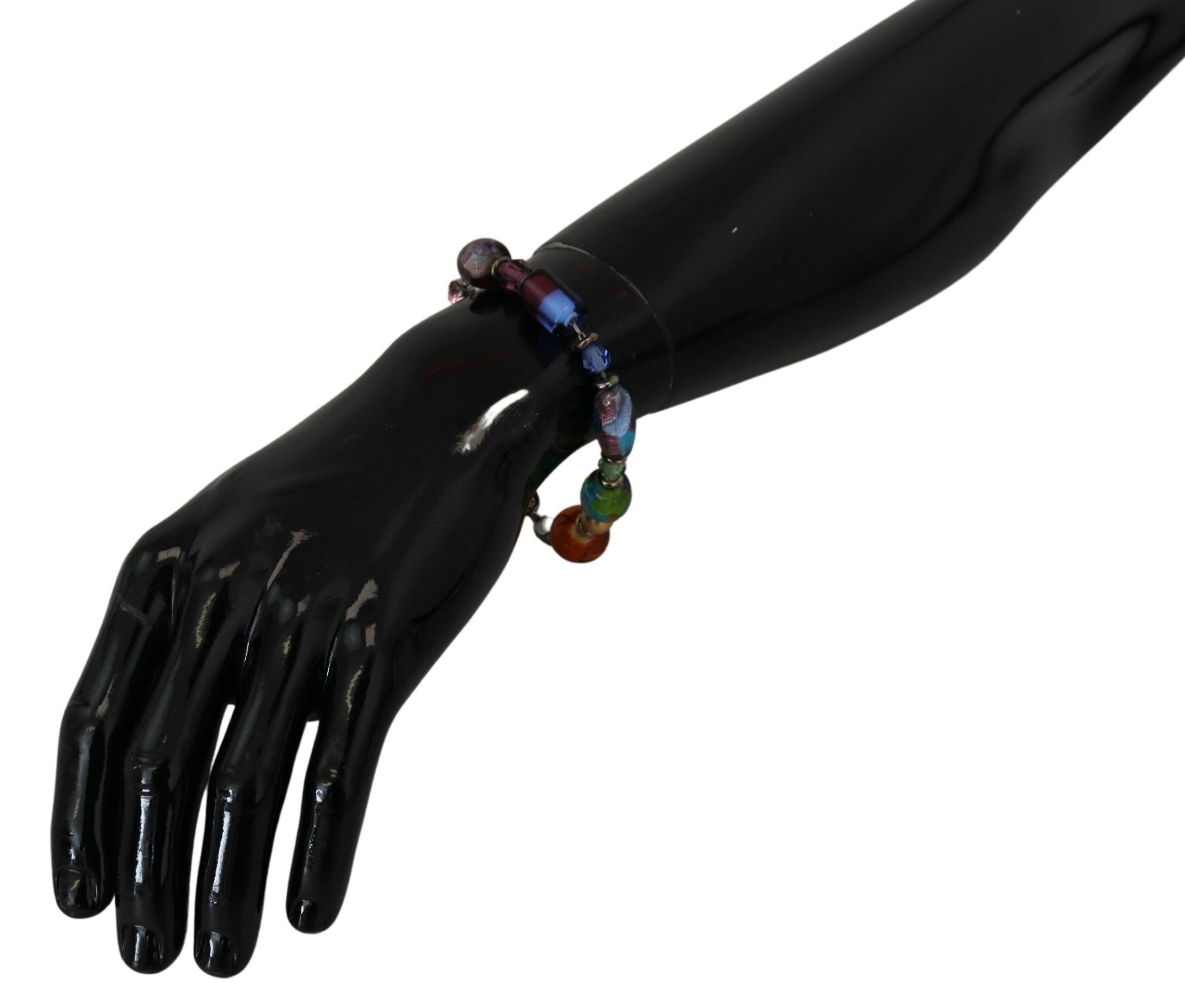 Dolce & Gabbana multicolor Silver Chain Brass Beaded Lobster Clasp Bracelet -   -  Dolce & Gabbana.