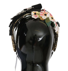 Dolce & Gabbana Multicolor Tiara Floral Crystal Bow Diadem Headband -   -  Dolce & Gabbana.