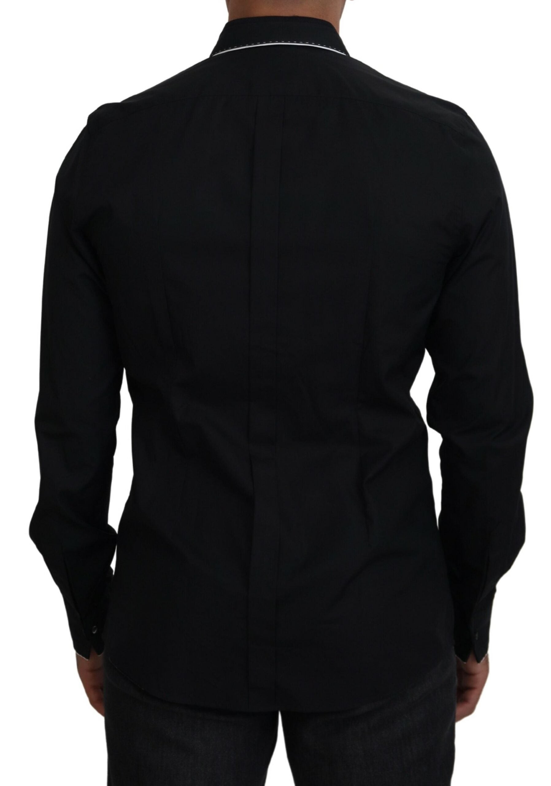 Dolce & Gabbana GOLD Black Tuxedo Slim Fit Cotton Shirt -   -  Dolce & Gabbana.