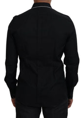 Dolce & Gabbana GOLD Black Tuxedo Slim Fit Cotton Shirt -   -  Dolce & Gabbana.
