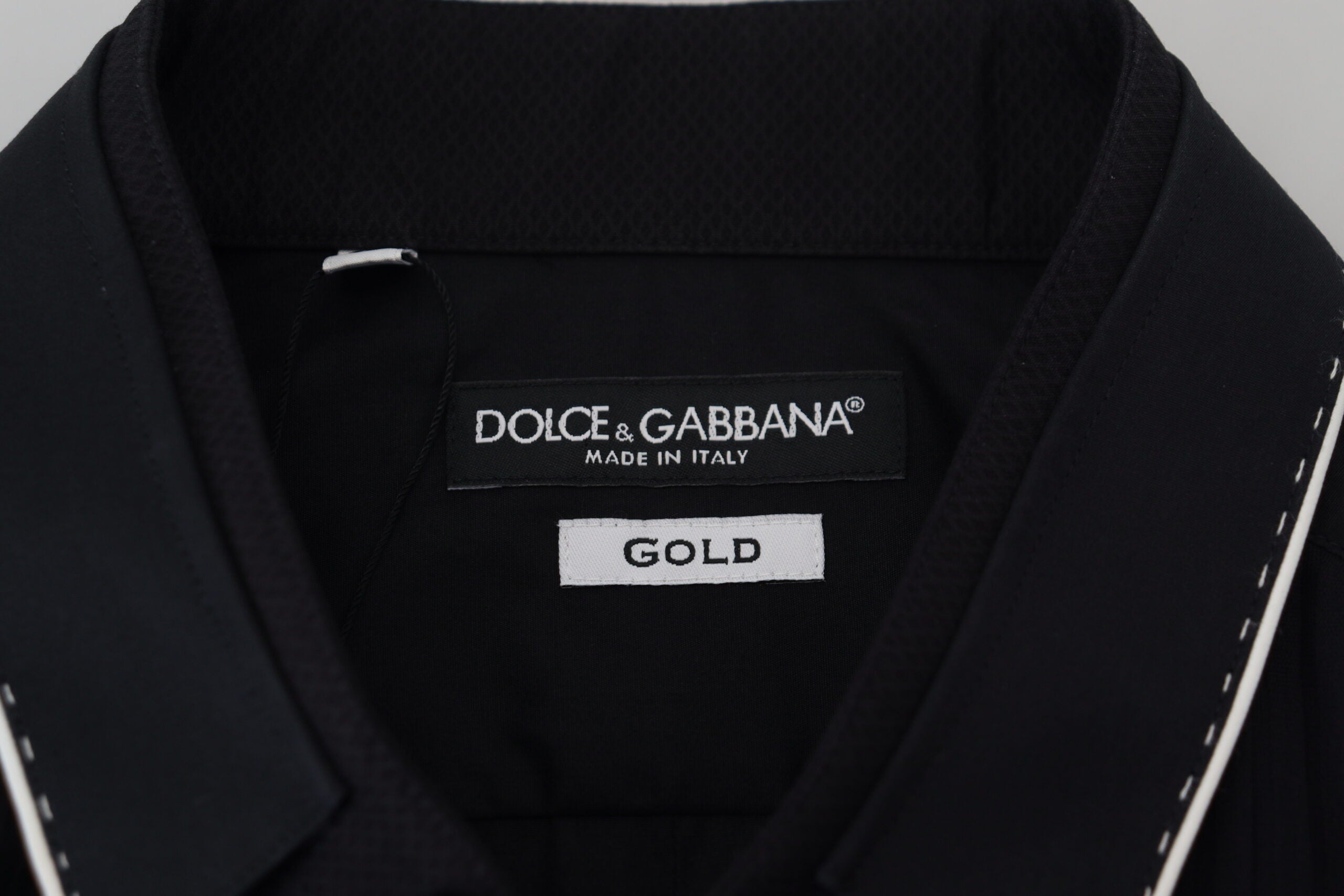 Dolce & Gabbana GOLD Black Tuxedo Slim Fit Cotton Shirt -   -  Dolce & Gabbana.