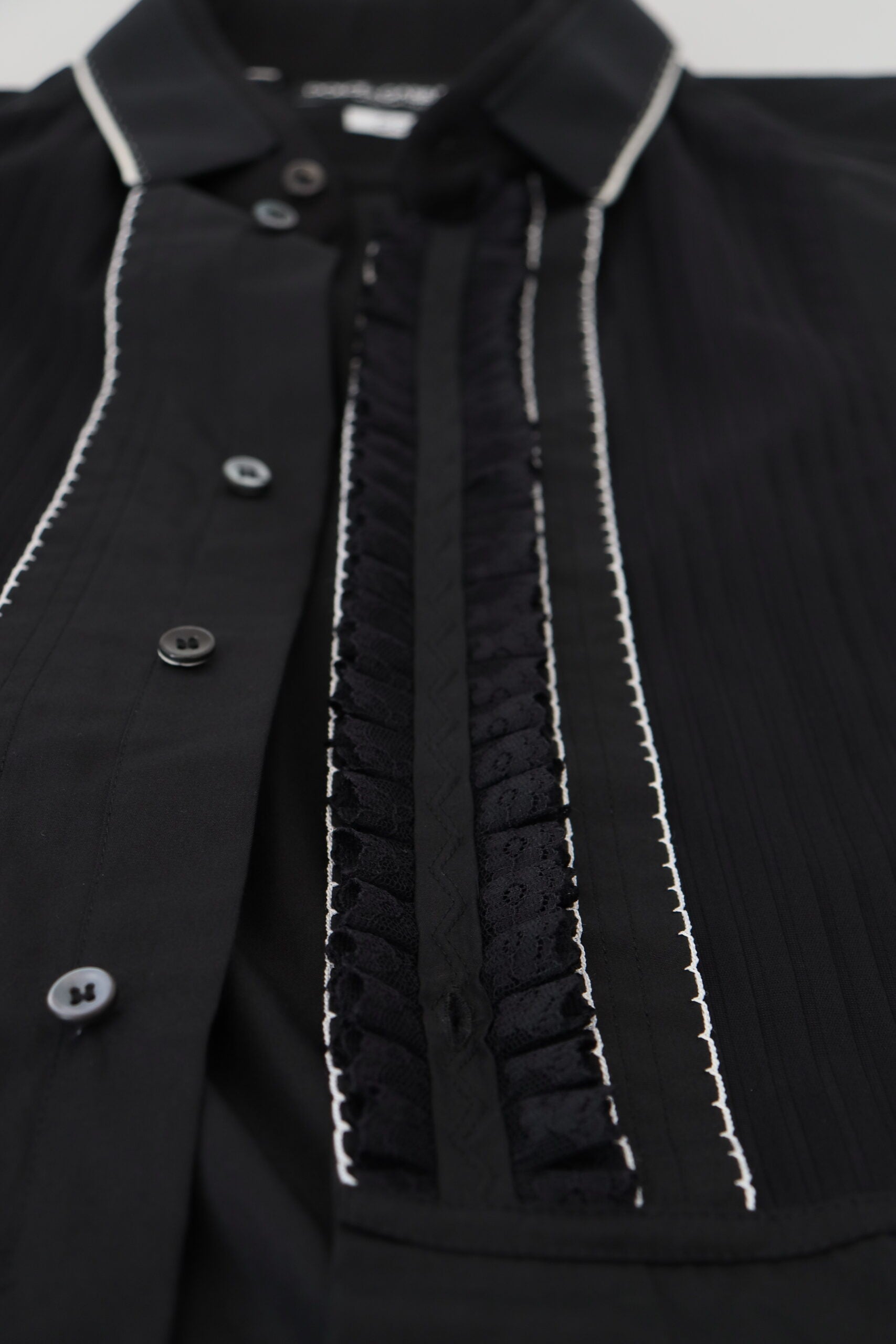 Dolce & Gabbana GOLD Black Tuxedo Slim Fit Cotton Shirt -   -  Dolce & Gabbana.
