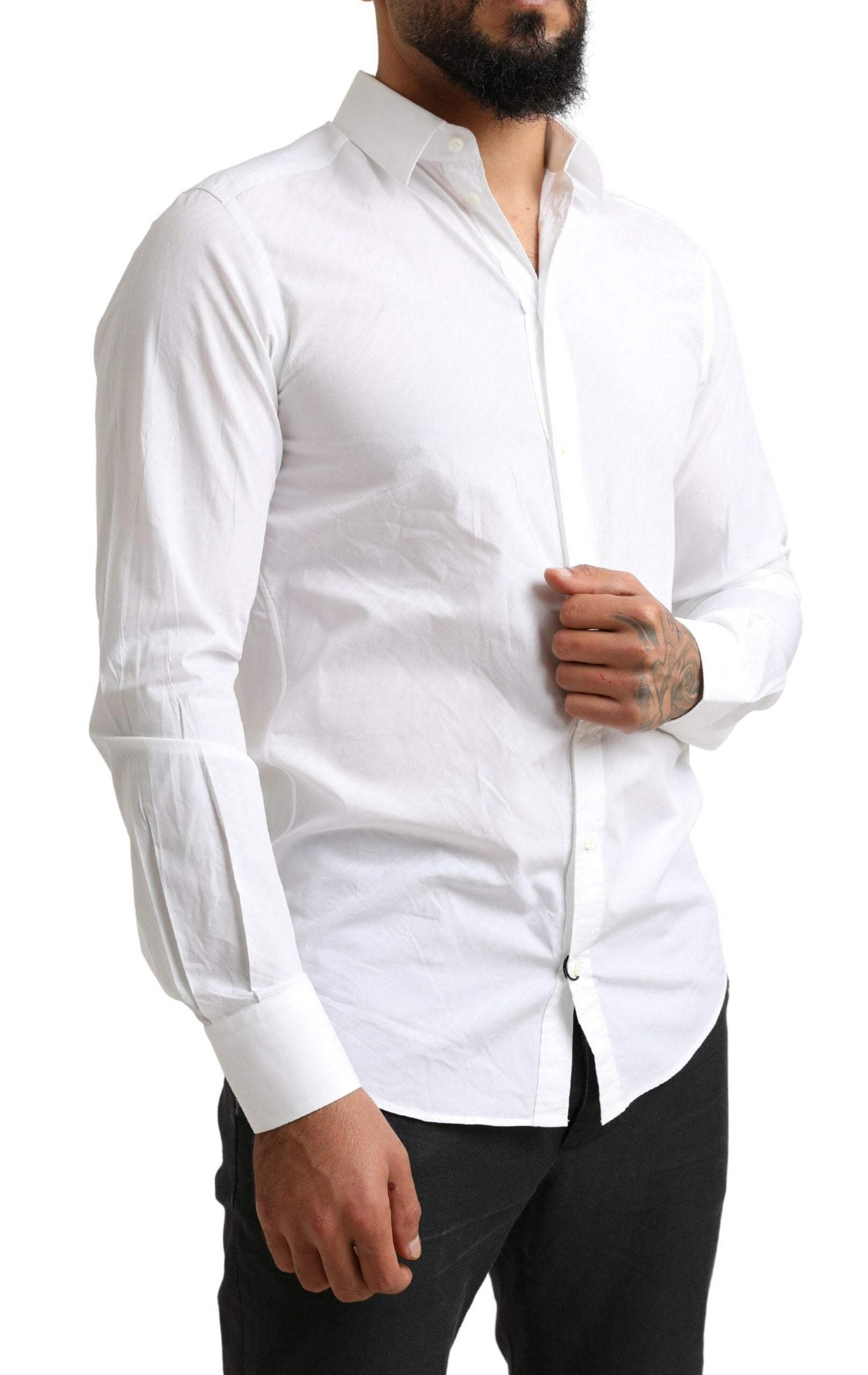 Dolce & Gabbana White MARTINI Cotton Dress Formal Shirt -   -  Dolce & Gabbana.