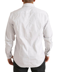 Dolce & Gabbana White MARTINI Cotton Stripe Dress Formal Shirt -   -  Dolce & Gabbana.