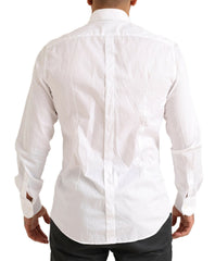 Dolce & Gabbana White GOLD Formal Cotton Tuxedo Dress Shirt -   -  Dolce & Gabbana.