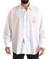 Dolce & Gabbana White Logo Cotton Casual Long Sleeves Shirt -   -  Dolce & Gabbana.