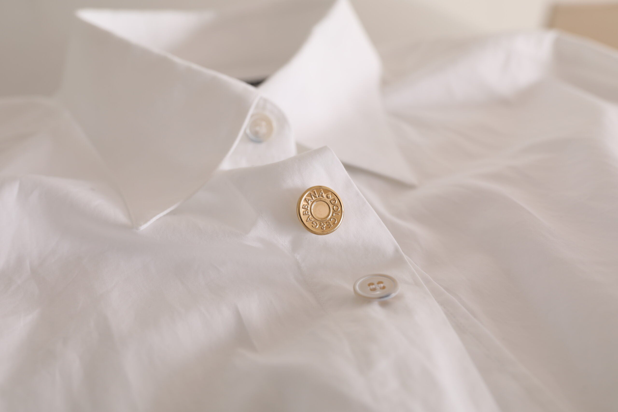 Dolce & Gabbana White Logo Cotton Casual Long Sleeves Shirt -   -  Dolce & Gabbana.