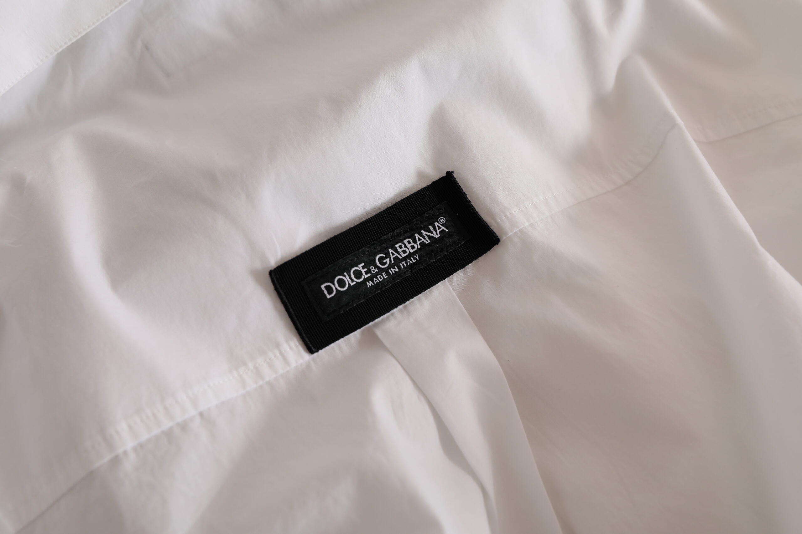 Dolce & Gabbana White Logo Cotton Casual Long Sleeves Shirt -   -  Dolce & Gabbana.
