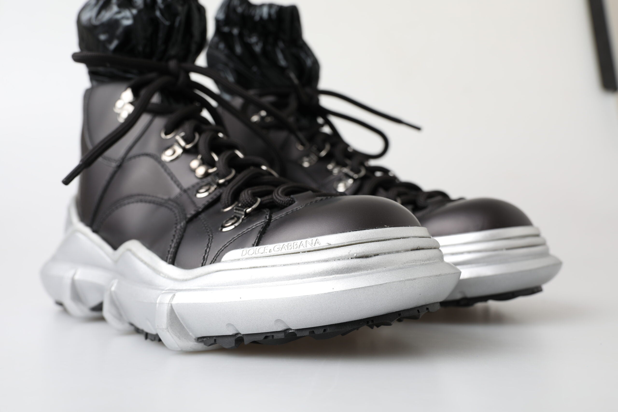 Dolce & Gabbana Black Nylon Galileo High Top Sneakers Shoes -   -  Dolce & Gabbana.
