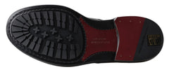 Dolce & Gabbana Black Leather Men Short Boots Lace Up Shoes -   -  Dolce & Gabbana.