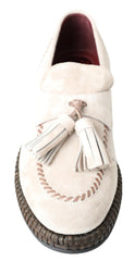 Dolce & Gabbana Ivory Suede Leather Men Espadrille Shoes -   -  Dolce & Gabbana.
