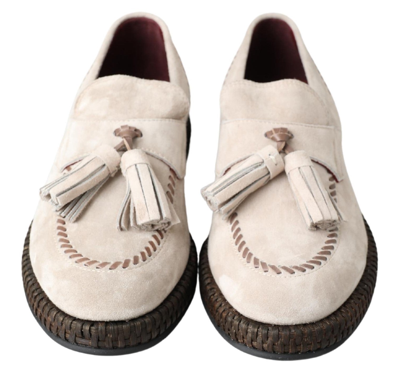 Dolce & Gabbana Ivory Suede Leather Men Espadrille Shoes -   -  Dolce & Gabbana.