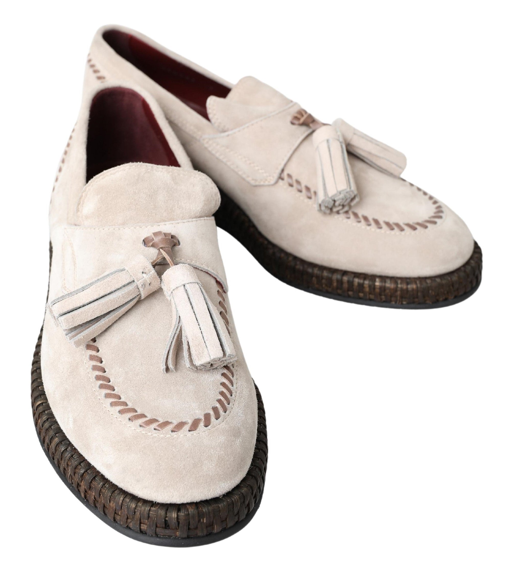 Dolce & Gabbana Ivory Suede Leather Men Espadrille Shoes -   -  Dolce & Gabbana.