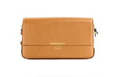 Burberry Grace Small Nutmeg Smooth Leather Flap Crossbody Clutch Handbag Purse -   -  Burberry.