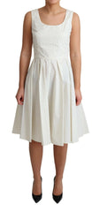 Dolce & Gabbana White Polka Dotted Cotton A-Line Dress -   -  Dolce & Gabbana.