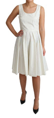 Dolce & Gabbana White Polka Dotted Cotton A-Line Dress -   -  Dolce & Gabbana.