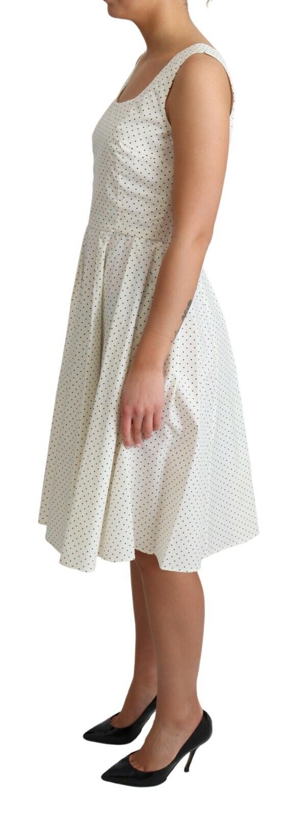 Dolce & Gabbana White Polka Dotted Cotton A-Line Dress -   -  Dolce & Gabbana.