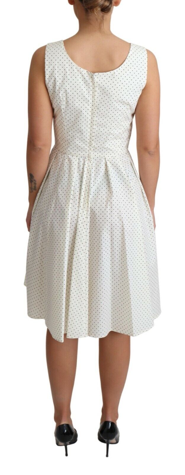 Dolce & Gabbana White Polka Dotted Cotton A-Line Dress -   -  Dolce & Gabbana.