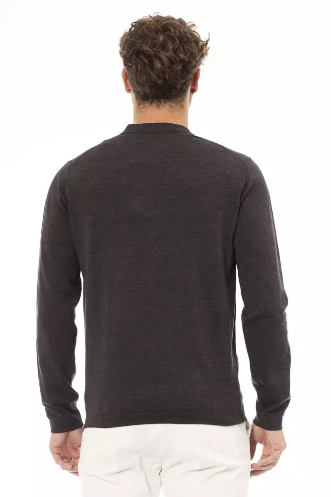 Alpha Studio Brown Cotton Men's Sweater -   -  Alpha Studio.