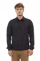 Alpha Studio Gray Wool Men Shirt -   -  Alpha Studio.