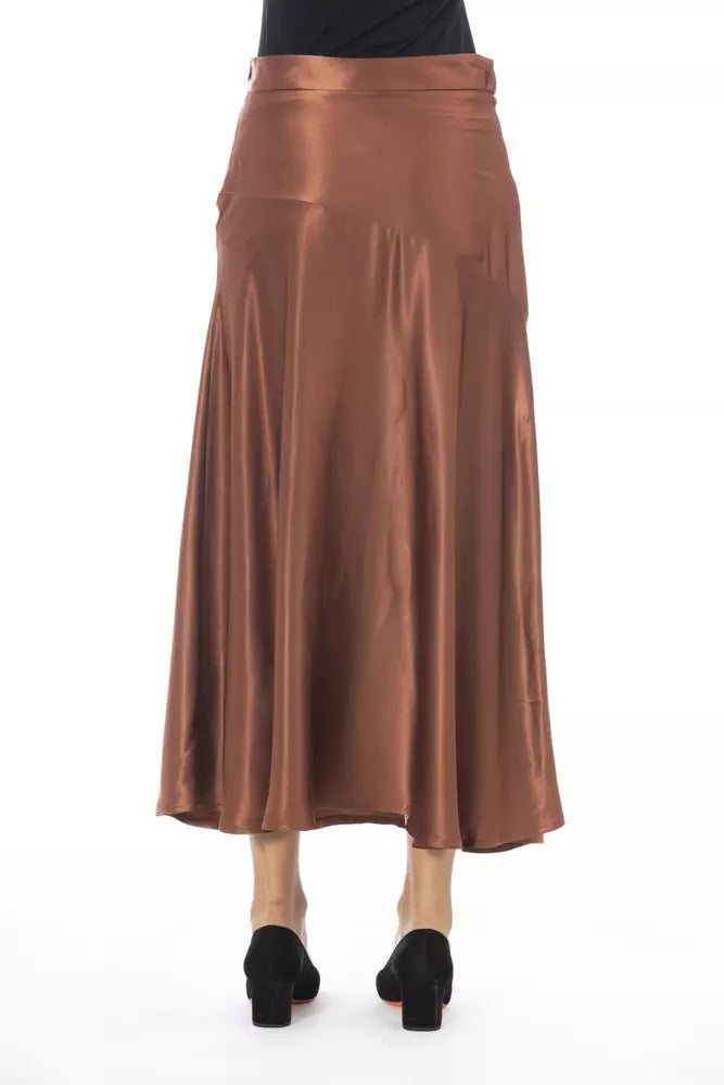 Alpha Studio Brown Viscose Women Skirt -   -  Alpha Studio.