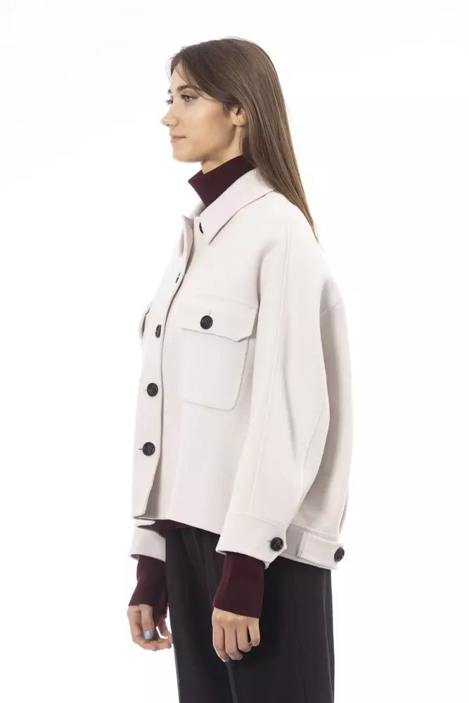 Alpha Studio Elegant White Wool Blazer Jacket -   -  Alpha Studio.