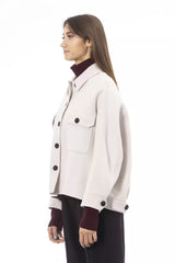 Alpha Studio Elegant White Wool Blazer Jacket -   -  Alpha Studio.
