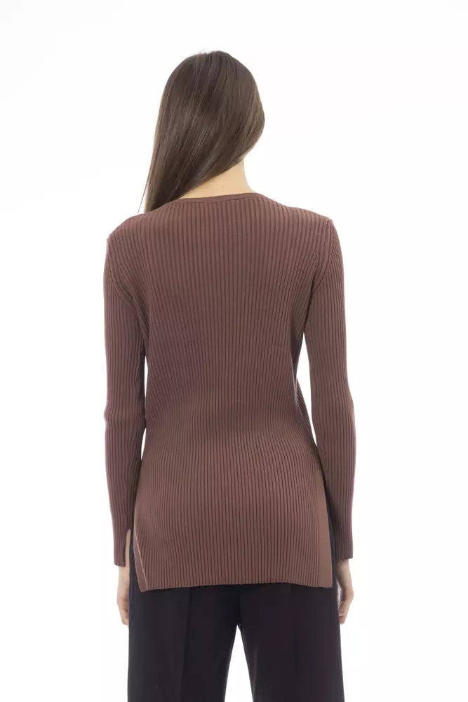 Alpha Studio Brown Viscose Women Sweater -   -  Alpha Studio.