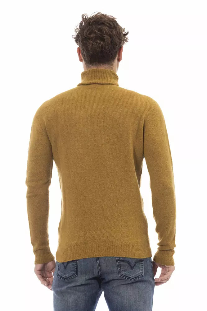 Alpha Studio Brown Alpaca Men Sweater -   -  Alpha Studio.