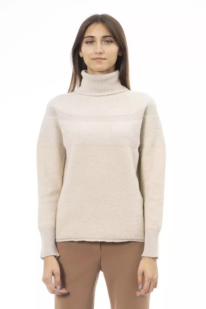 Alpha Studio Beige Wool Women Sweater -   -  Alpha Studio.
