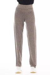 Alpha Studio Brown Wool Women Pant -   -  Alpha Studio.