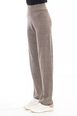 Alpha Studio Brown Wool Women Pant -   -  Alpha Studio.