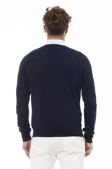 Alpha Studio Blue Wool Men Sweater -   -  Alpha Studio.