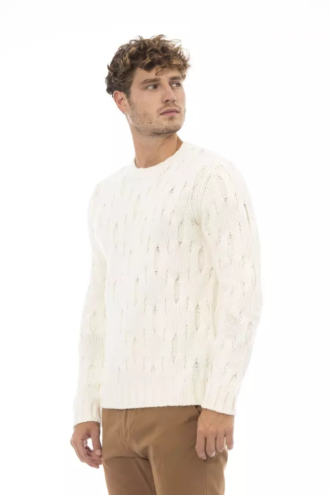 Alpha Studio Beige Wool Men Sweater -   -  Alpha Studio.