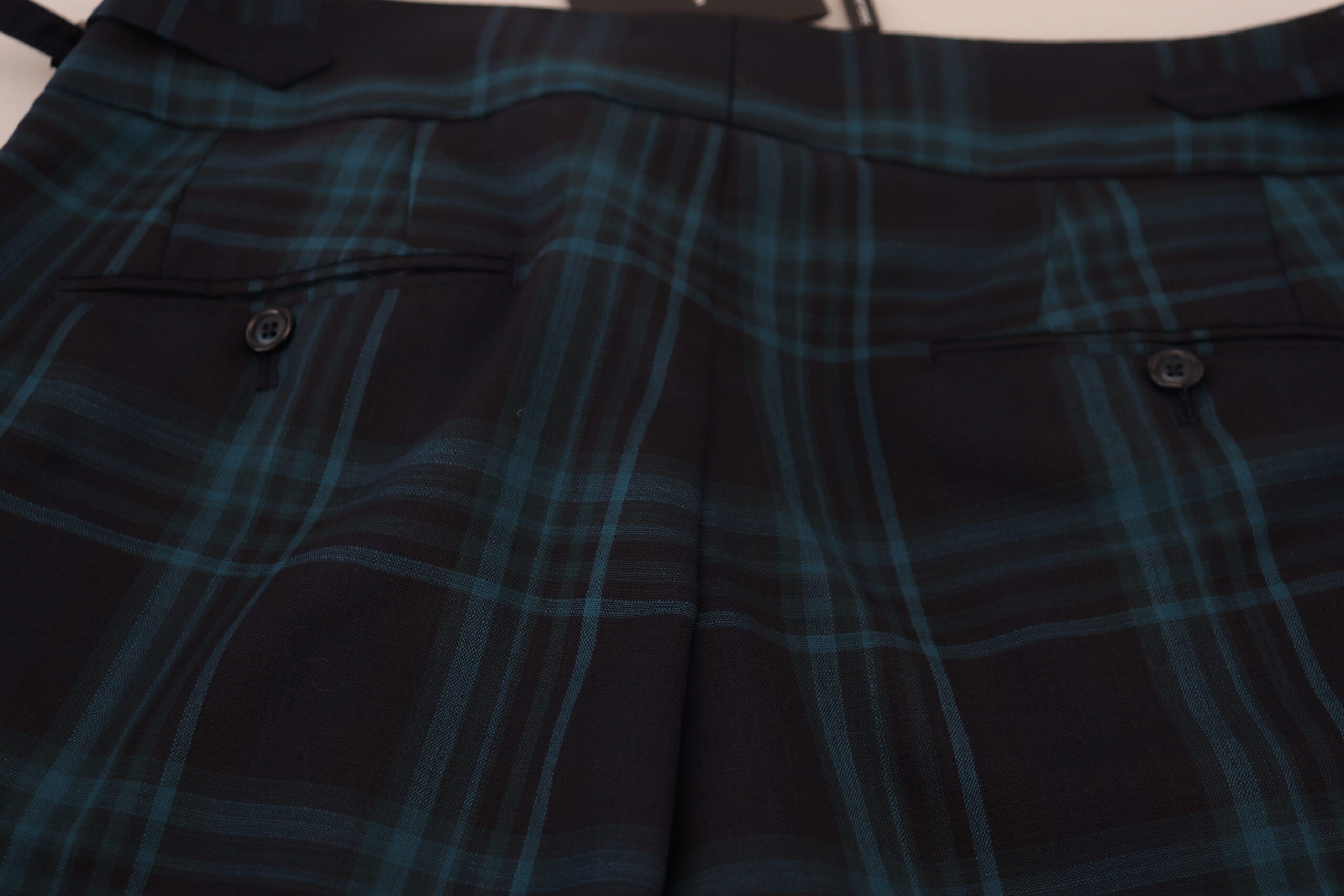 Dolce & Gabbana Blue Purple Plaid Wool Trousers Pants -   -  Dolce & Gabbana.