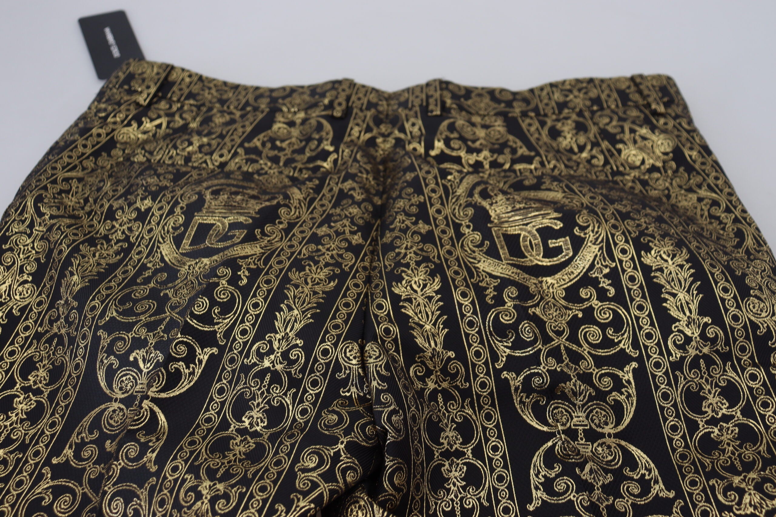 Dolce & Gabbana Black Gold Jacquard Dress Trouser Pants -   -  Dolce & Gabbana.