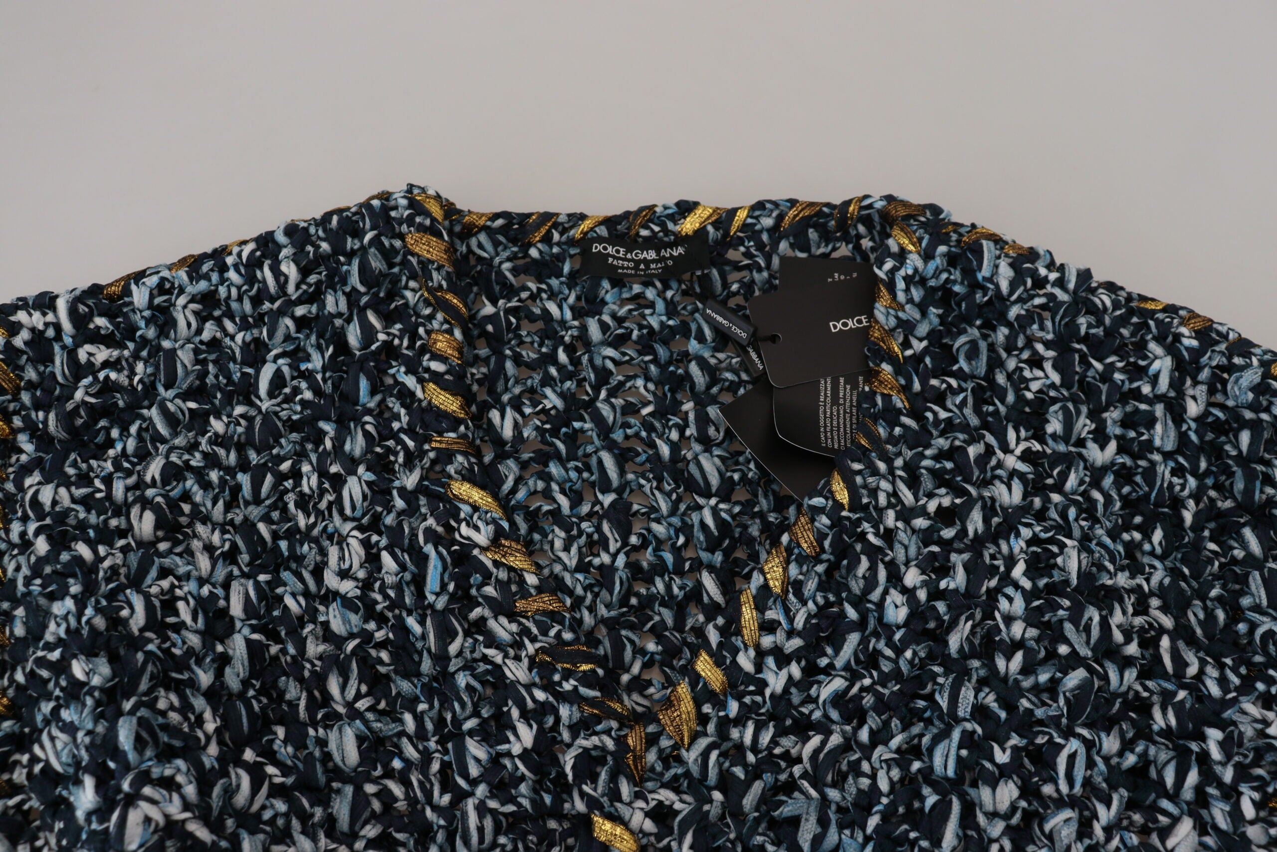 Dolce & Gabbana Blue Button Cardigan Fatto A Mano Sweater -   -  Dolce & Gabbana.