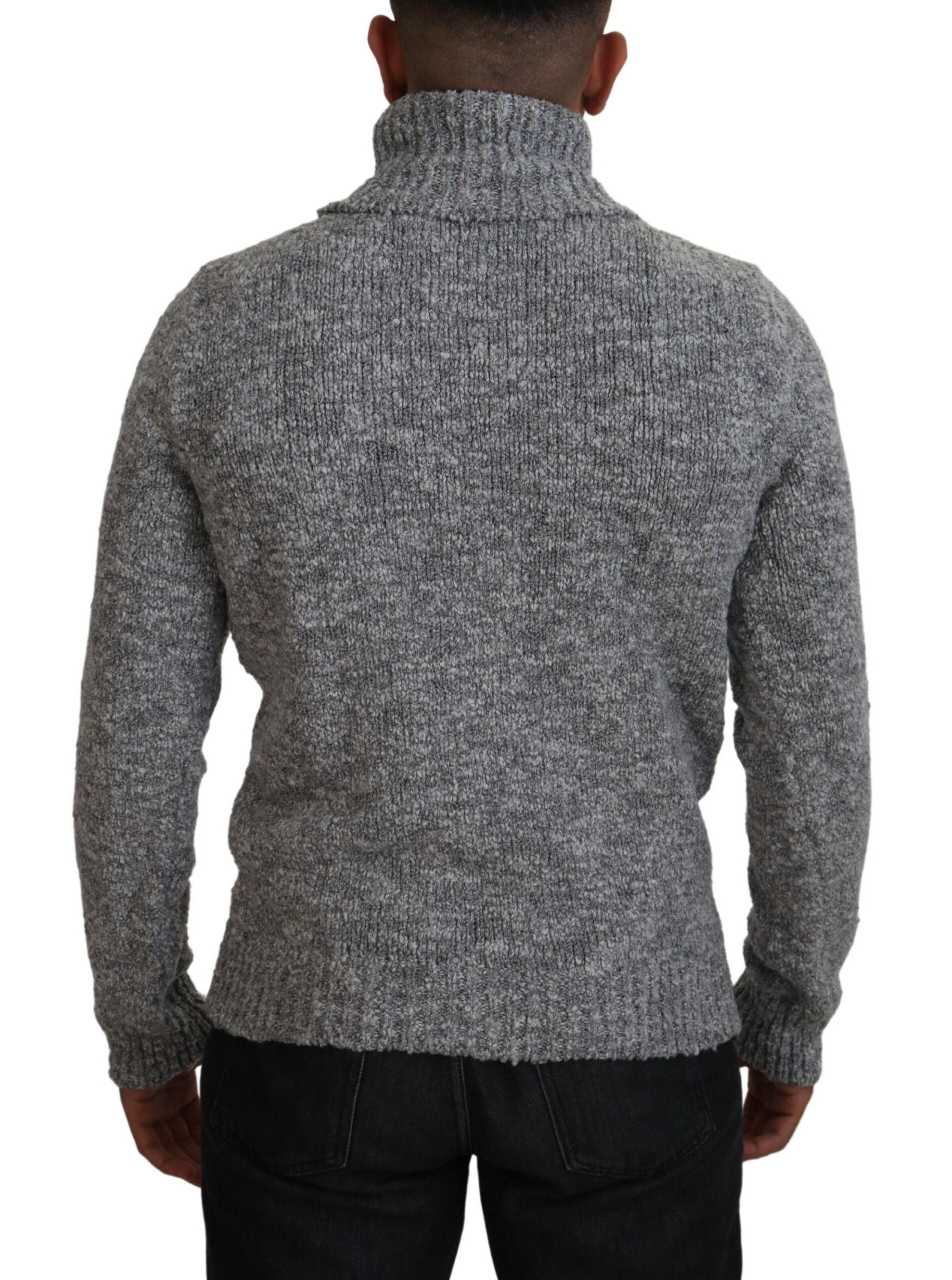 Dolce & Gabbana Gray Wool Knit Turtleneck Pullover Sweater -   -  Dolce & Gabbana.