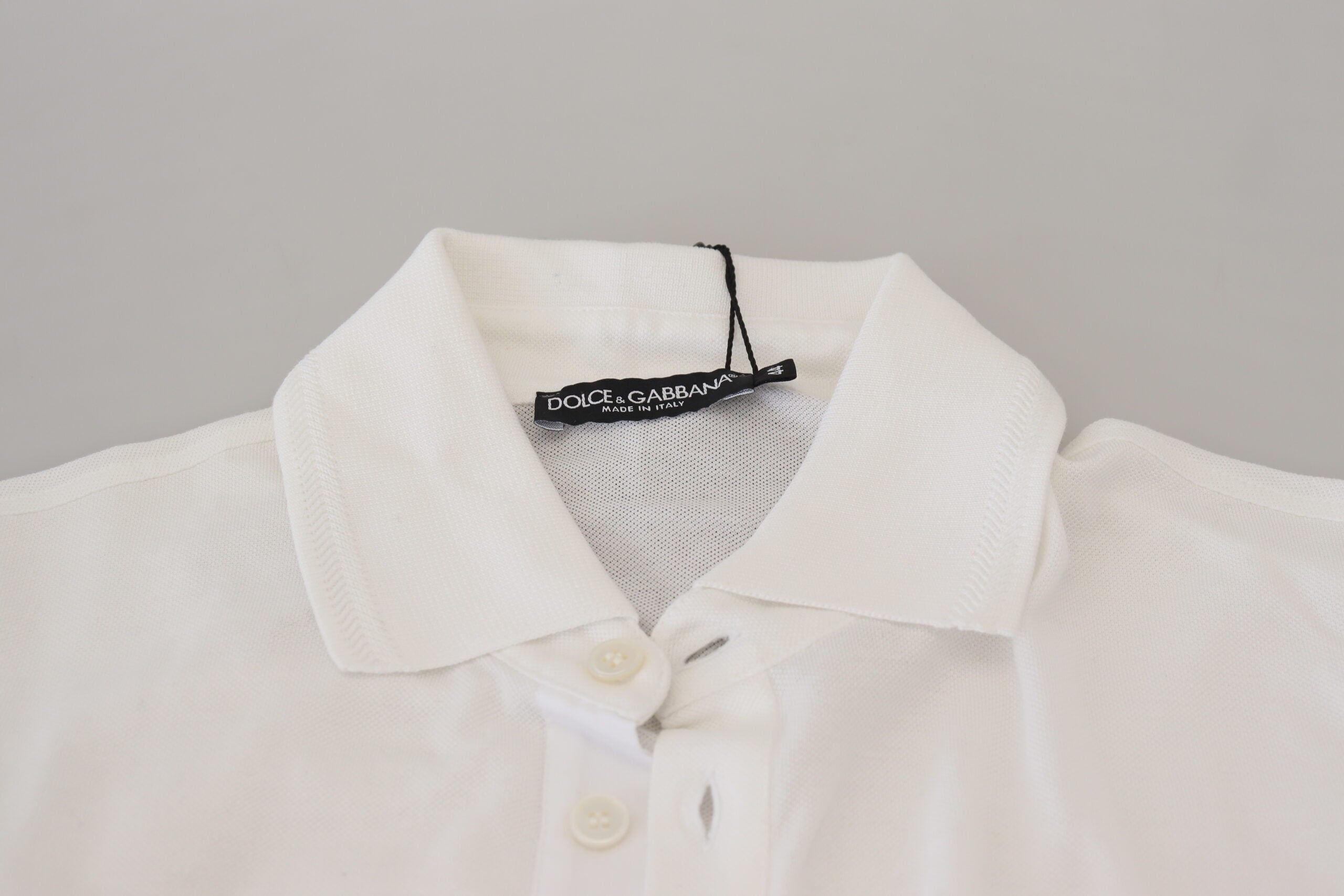 Dolce & Gabbana White Cotton Logo Short Sleeve Polo T-shirt -   -  Dolce & Gabbana.